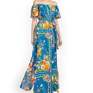 New York & Company Floral Print Off the Shoulder Maxi Dress